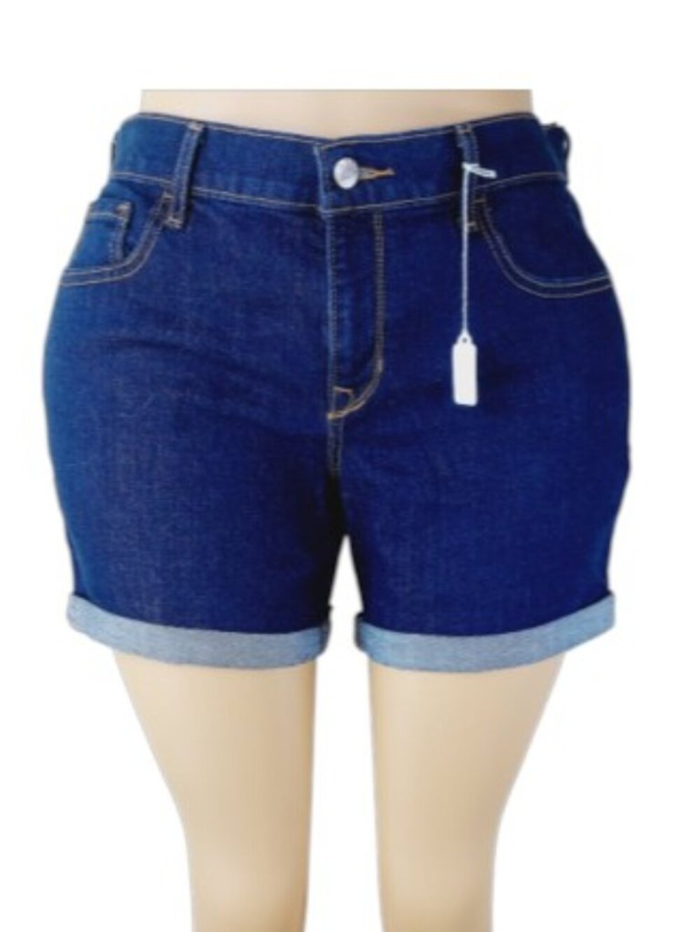 Old Navy Women's Blue Dark Wash Five-Pocket High-Rise Cut-Off Shorts Size 12